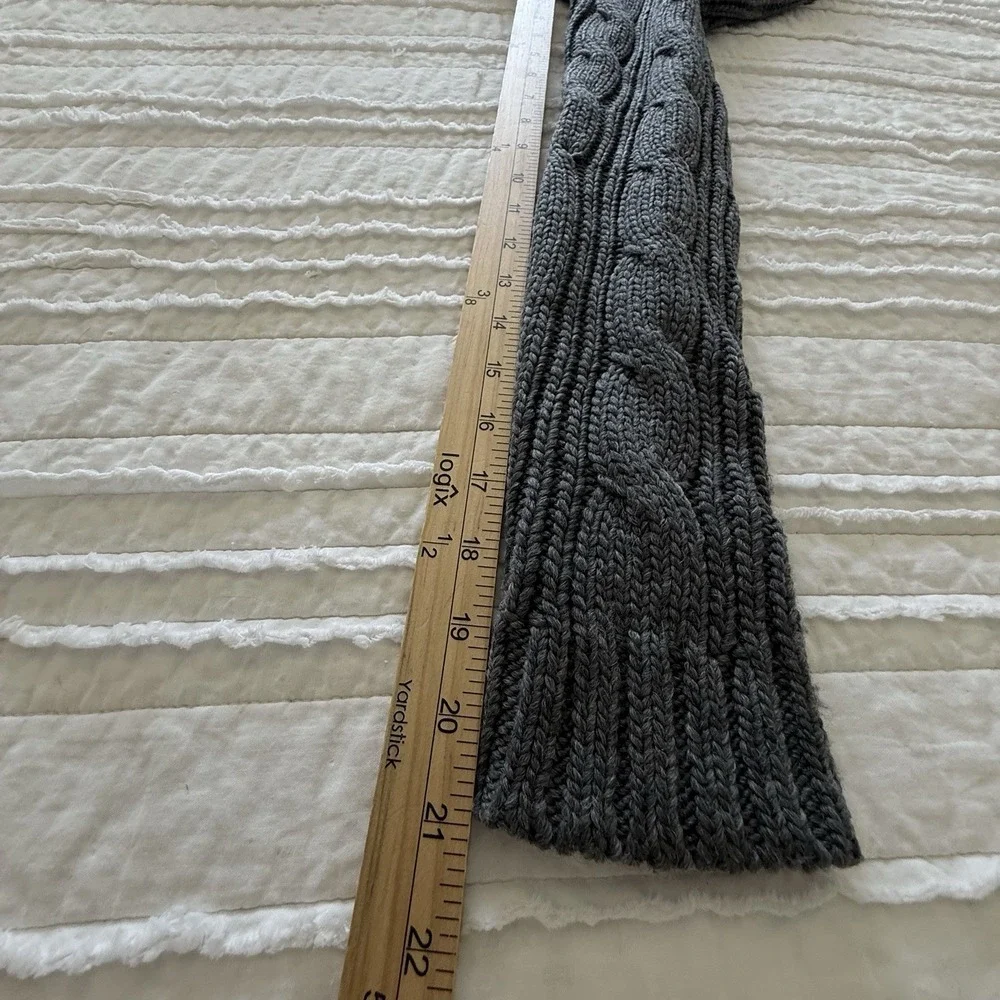 VTG Y2K‎ Hollister Cardigan Sweater Grey Cable Knit M Prep College - Picture 4 of 7